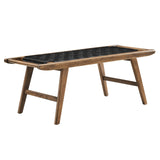 Modway Furniture Saorise 47" Wood Bench Walnut Black 19.5 x 47 x 17.5