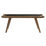 Modway Furniture Saorise 47" Wood Bench Walnut Black 19.5 x 47 x 17.5