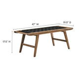 Modway Furniture Saorise 47" Wood Bench Walnut Black 19.5 x 47 x 17.5