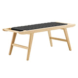 Modway Furniture Saorise 47" Wood Bench Natural Black 19.5 x 47 x 17.5