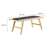 Modway Furniture Saorise 47" Wood Bench Natural Black 19.5 x 47 x 17.5