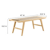 Modway Furniture Saorise 47" Wood Bench Natural Natural 19.5 x 47 x 17.5