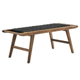 Modway Furniture Saorise 47" Wood Bench Walnut Black 19.5 x 47 x 17.5