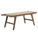 Modway Furniture Saorise 47" Wood Bench Walnut Natural 19.5 x 47 x 17.5