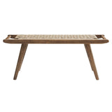 Modway Furniture Saorise 47" Wood Bench Walnut Natural 19.5 x 47 x 17.5