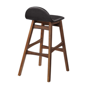 Modway Furniture Juno Bar Stool Set of 2 - Mid-Century Modern Design, Vegan Leather, Ergonomic Comfort for Home Bars EEI-6554-BRN