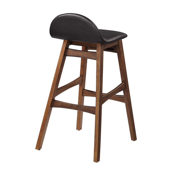 Modway Furniture Juno Bar Stool Set of 2 - Mid-Century Modern Design, Vegan Leather, Ergonomic Comfort for Home Bars EEI-6554-BRN