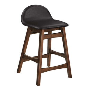 Modway Furniture Juno Counter Stool Set of 2 - Mid-Century Modern Design in Brown Vegan Leather for Comfort & Style EEI-6556-BRN