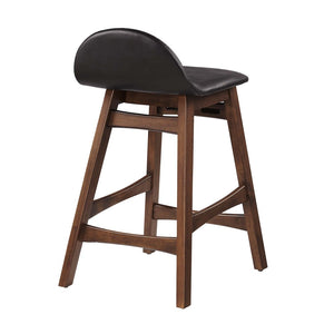 Modway Furniture Juno Counter Stool Set of 2 - Mid-Century Modern Design in Brown Vegan Leather for Comfort & Style EEI-6556-BRN