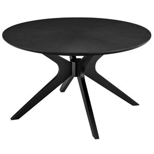Modway Furniture Crossroads Round Wood Coffee Table – Mid-Century Modern Design for Stylish Living Room Decor Black EEI-6557-BLK