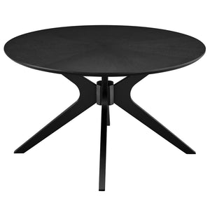 Modway Furniture Crossroads Round Wood Coffee Table – Mid-Century Modern Design for Stylish Living Room Decor Black EEI-6557-BLK