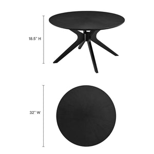 Modway Furniture Crossroads Round Wood Coffee Table – Mid-Century Modern Design for Stylish Living Room Decor Black EEI-6557-BLK