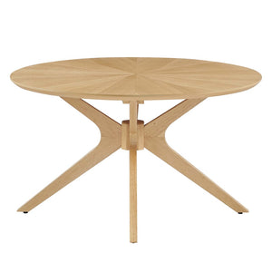 Modway Furniture Crossroads Round Wood Coffee Table – Mid-Century Modern Design for Stylish Living Room Decor Oak EEI-6557-OAK