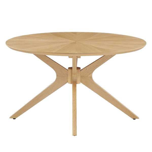 Modway Furniture Crossroads Round Wood Coffee Table – Mid-Century Modern Design for Stylish Living Room Decor Oak EEI-6557-OAK