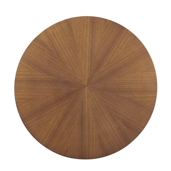 Modway Furniture Crossroads Round Wood Coffee Table – Mid-Century Modern Design for Stylish Living Room Decor Walnut EEI-6557-WAL