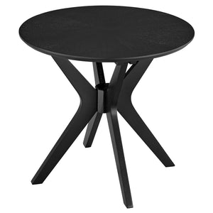 Modway Furniture Crossroads 24" Round Wood Side Table - Mid-Century Modern Design for Stylish Living Spaces Black EEI-6558-BLK