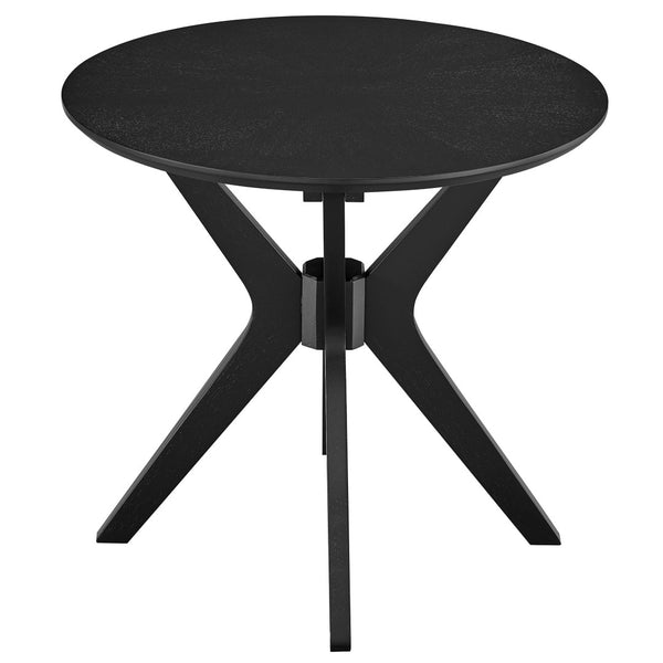Modway Furniture Crossroads 24" Round Wood Side Table - Mid-Century Modern Design for Stylish Living Spaces Black EEI-6558-BLK