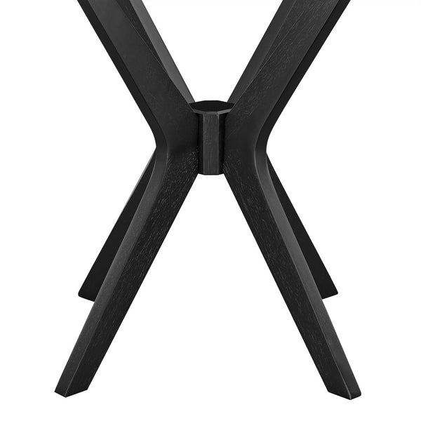 Modway Furniture Crossroads 24" Round Wood Side Table - Mid-Century Modern Design for Stylish Living Spaces Black EEI-6558-BLK