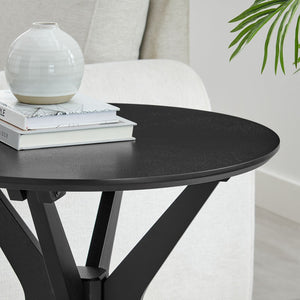 Modway Furniture Crossroads 24" Round Wood Side Table - Mid-Century Modern Design for Stylish Living Spaces Black EEI-6558-BLK