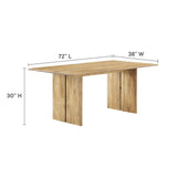 Modway Furniture Amistad 72" Wood Dining Table and Bench Set Oak 53 x 72 x 30