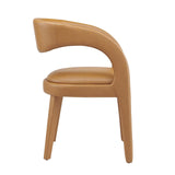 Modway Furniture Pinnacle Vegan Leather Dining Chair Set of Two Tan 23 x 21.5 x 32