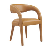 Modway Furniture Pinnacle Vegan Leather Dining Chair Set of Two Tan 23 x 21.5 x 32