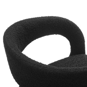 Modway Furniture Pinnacle Boucle Upholstered Dining Chair Set of 2 – Modern Comfort with Elegant Curved Design Black EEI-6562-BLK