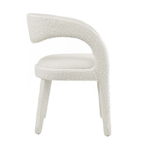 Modway Furniture Pinnacle Boucle Upholstered Dining Chair Set of 2 – Modern Comfort with Elegant Curved Design Ivory EEI-6562-IVO