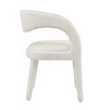 Modway Furniture Pinnacle Boucle Upholstered Dining Chair Set of Two Ivory 23 x 21.5 x 32