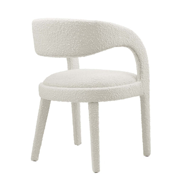 Modway Furniture Pinnacle Boucle Upholstered Dining Chair Set of 2 – Modern Comfort with Elegant Curved Design Ivory EEI-6562-IVO