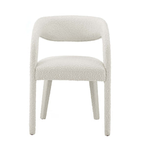 Modway Furniture Pinnacle Boucle Upholstered Dining Chair Set of 2 – Modern Comfort with Elegant Curved Design Ivory EEI-6562-IVO
