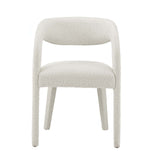 Modway Furniture Pinnacle Boucle Upholstered Dining Chair Set of Two Ivory 23 x 21.5 x 32