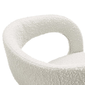 Modway Furniture Pinnacle Boucle Upholstered Dining Chair Set of 2 – Modern Comfort with Elegant Curved Design Ivory EEI-6562-IVO