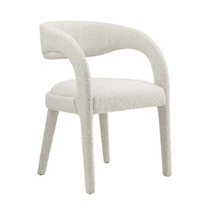 Modway Furniture Pinnacle Boucle Upholstered Dining Chair Set of 2 – Modern Comfort with Elegant Curved Design Ivory EEI-6562-IVO