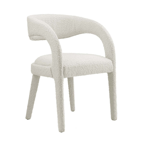 Modway Furniture Pinnacle Boucle Upholstered Dining Chair Set of 2 – Modern Comfort with Elegant Curved Design Ivory EEI-6562-IVO
