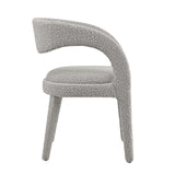 Modway Furniture Pinnacle Boucle Upholstered Dining Chair Set of Two Taupe 23 x 21.5 x 32