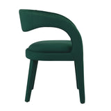 Modway Furniture Pinnacle Performance Velvet Dining Chair Set of Two Green 23 x 21.5 x 32