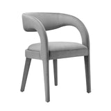 Modway Furniture Pinnacle Performance Velvet Dining Chair Set of Two Gray 23 x 21.5 x 32