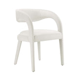 Modway Furniture Pinnacle Performance Velvet Dining Chair Set of Two Ivory 23 x 21.5 x 32