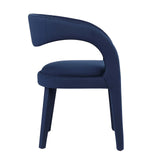 Modway Furniture Pinnacle Performance Velvet Dining Chair Set of Two Midnight Blue 23 x 21.5 x 32