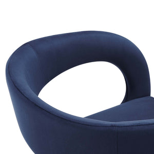 Modway Furniture Pinnacle Performance Velvet Dining Chairs Set of 2 - Elegant, Stain-Resistant Comfort for Your Space Midnight Blue EEI-6563-MID