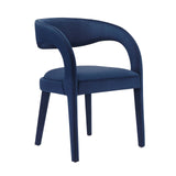 Modway Furniture Pinnacle Performance Velvet Dining Chair Set of Two Midnight Blue 23 x 21.5 x 32