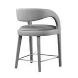 Modway Furniture Pinnacle Performance Velvet Counter Stool Set of Two Gray Silver 21 x 20.5 x 34