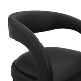 Modway Furniture Pinnacle Vegan Leather Bar Stool Set of Two Black Black 21 x 20.5 x 39.5