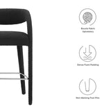 Modway Furniture Pinnacle Boucle Upholstered Bar Stool Set of Two Black Silver 21 x 20.5 x 39.5