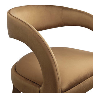 Modway Furniture Pinnacle Performance Velvet Bar Stool Set of 2 – Modern Brown Gold Design for Style & Comfort EEI-6569-BRN-GLD