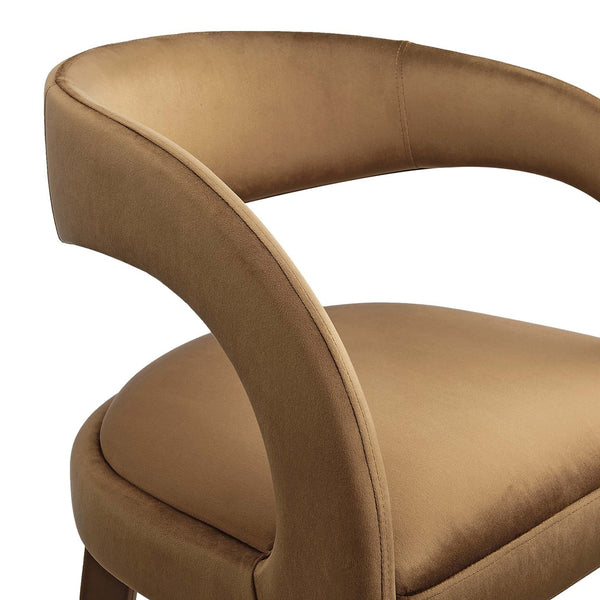 Modway Furniture Pinnacle Performance Velvet Bar Stool Set of 2 – Modern Brown Gold Design for Style & Comfort EEI-6569-BRN-GLD