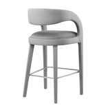 Modway Furniture Pinnacle Performance Velvet Bar Stool Set of Two Gray Silver 21 x 20.5 x 39.5