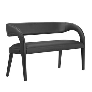 Modway Furniture Pinnacle Vegan Leather Accent Bench Black 20 x 55 x 32