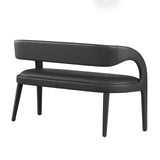 Modway Furniture Pinnacle Vegan Leather Accent Bench Black 20 x 55 x 32